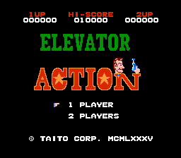 Elevator Action title screen for NES